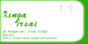 kinga irsai business card